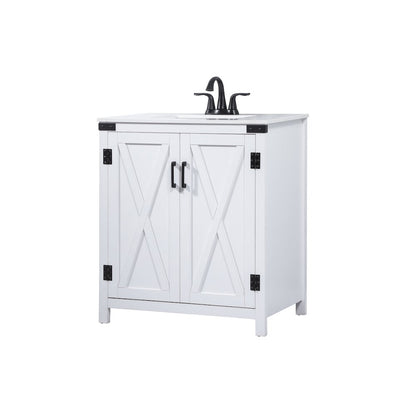 30 inch Single bathroom vanity in white