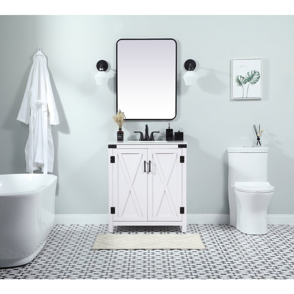 30 inch Single bathroom vanity in white