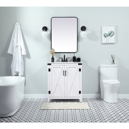 30 inch Single bathroom vanity in white