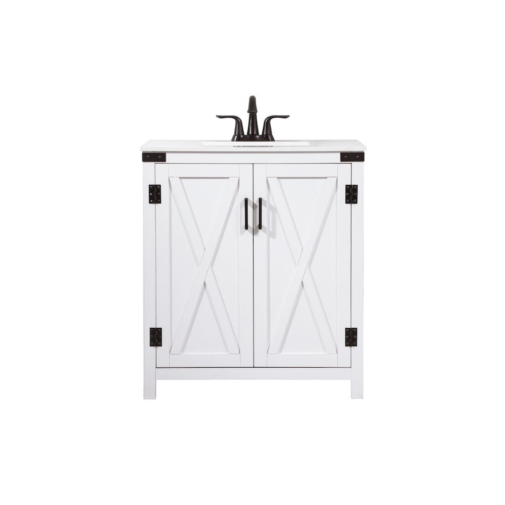 30 inch Single bathroom vanity in white