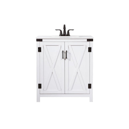 30 inch Single bathroom vanity in white