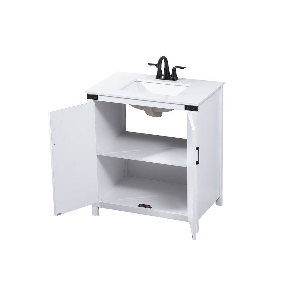 30 inch Single bathroom vanity in white
