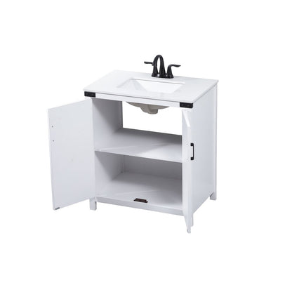 30 inch Single bathroom vanity in white
