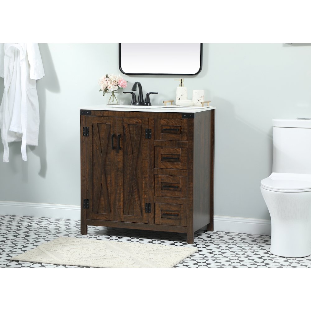 32 inch Single bathroom vanity in expresso