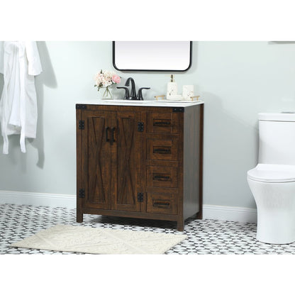 32 inch Single bathroom vanity in expresso
