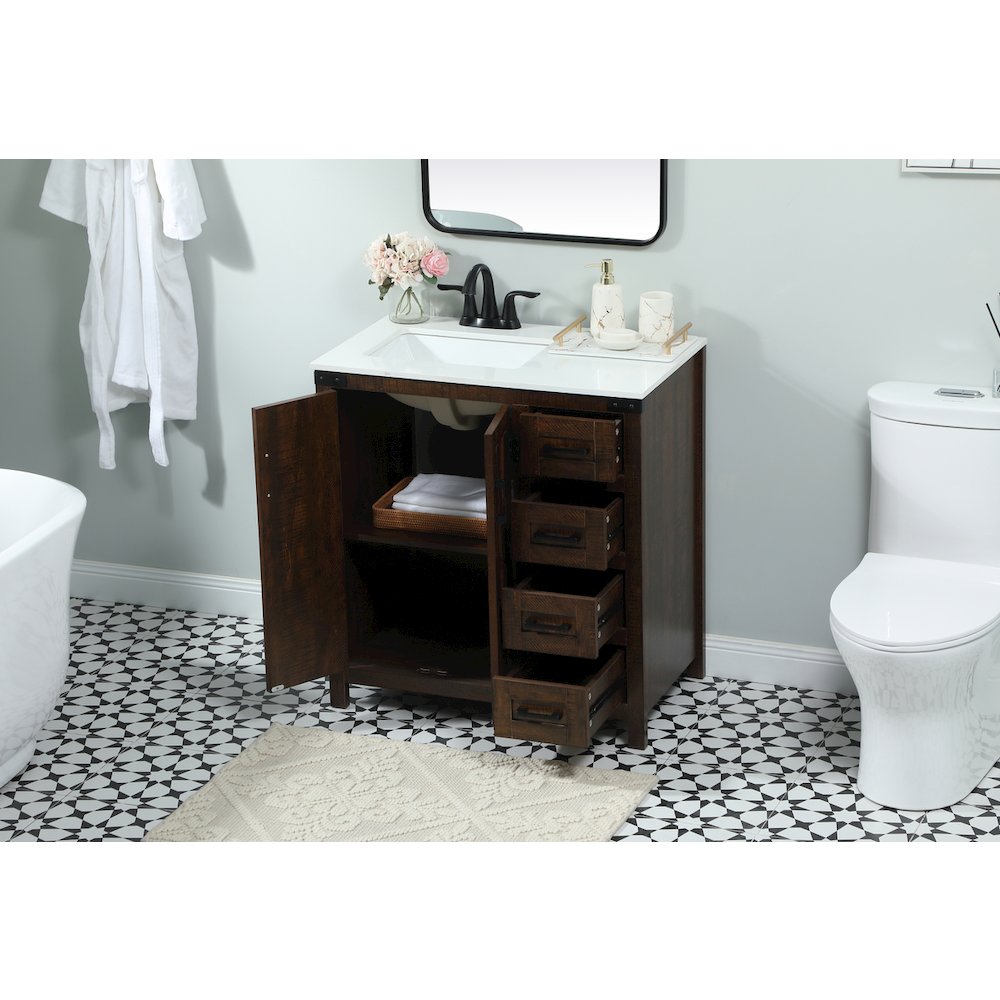 32 inch Single bathroom vanity in expresso