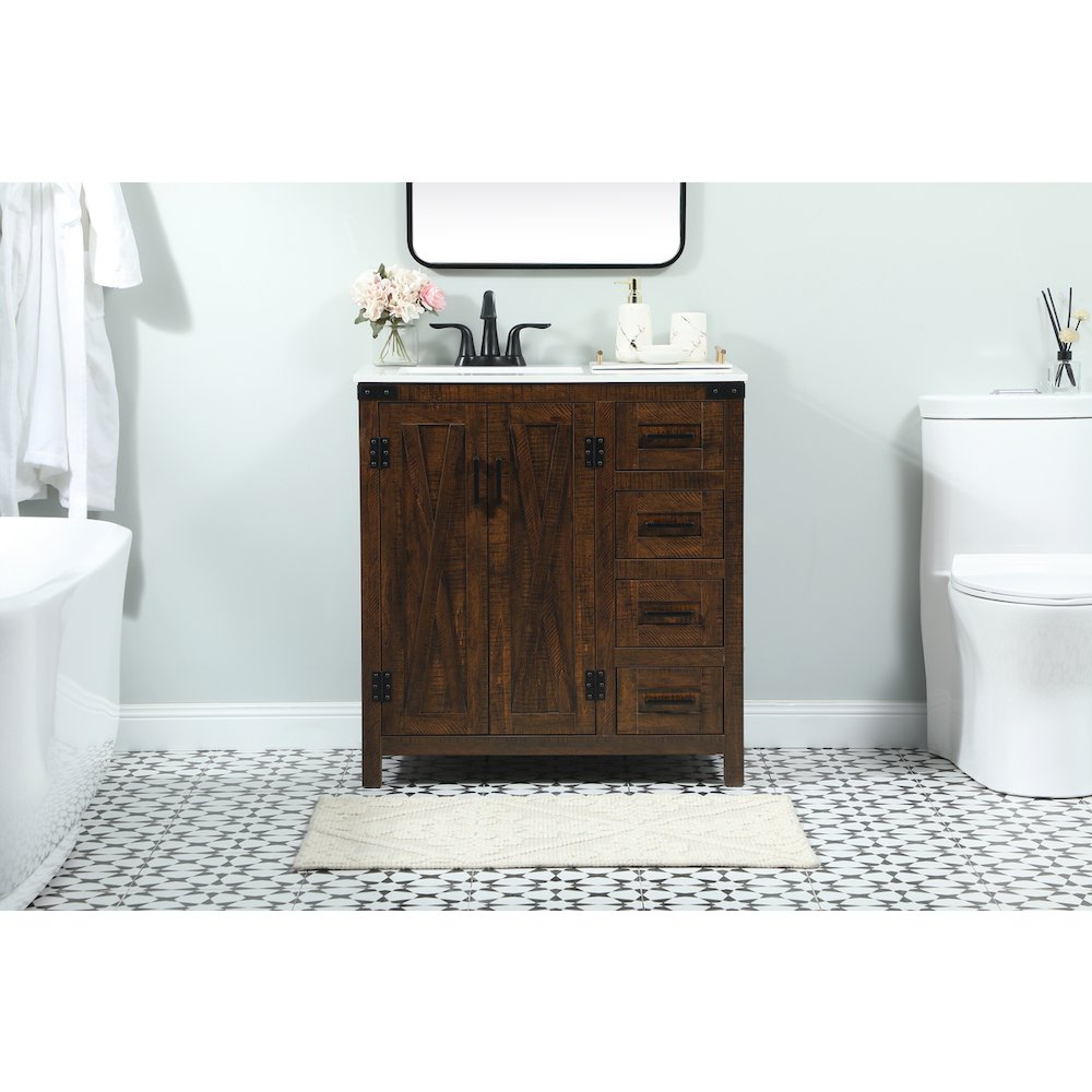 32 inch Single bathroom vanity in expresso