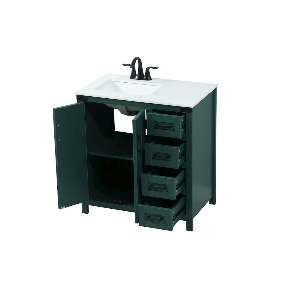 32 inch Single bathroom vanity in green