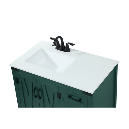 32 inch Single bathroom vanity in green