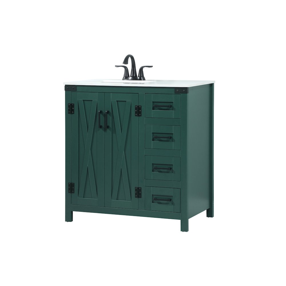 32 inch Single bathroom vanity in green
