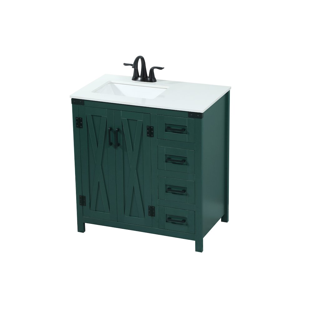 32 inch Single bathroom vanity in green