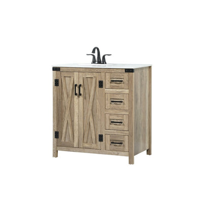 32 inch Single bathroom vanity in natural oak