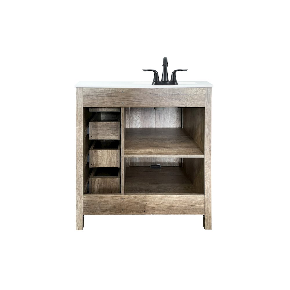 32 inch Single bathroom vanity in natural oak
