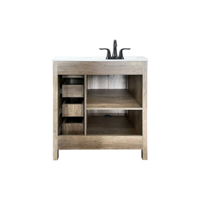 32 inch Single bathroom vanity in natural oak