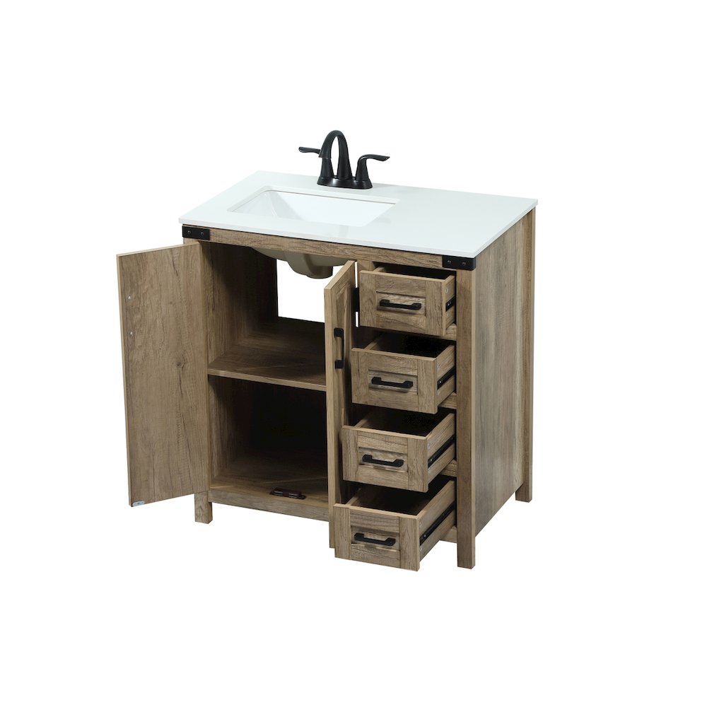 32 inch Single bathroom vanity in natural oak