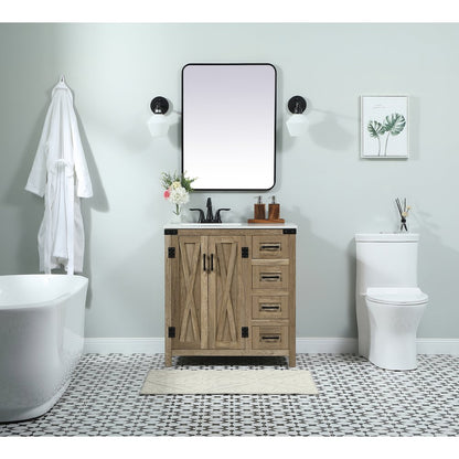 32 inch Single bathroom vanity in natural oak