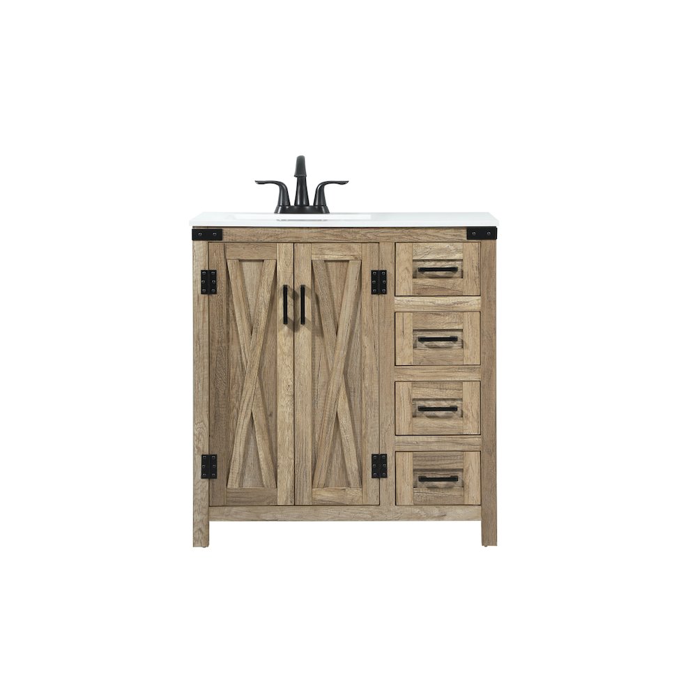32 inch Single bathroom vanity in natural oak