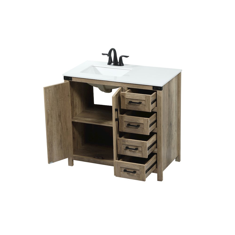 36 inch Single bathroom vanity in natural oak