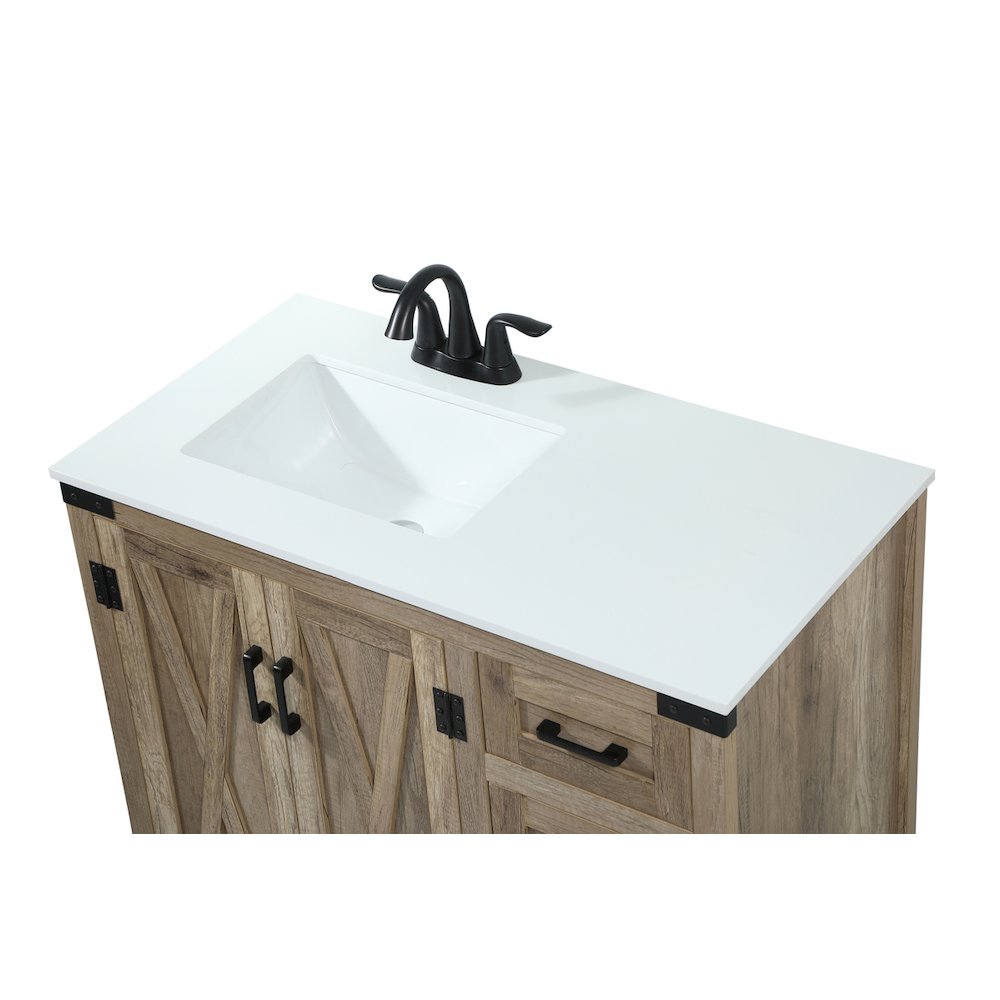 36 inch Single bathroom vanity in natural oak