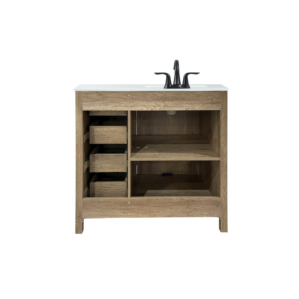 36 inch Single bathroom vanity in natural oak