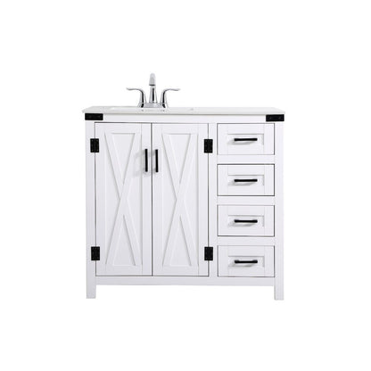 36 inch bathroom vanity in White