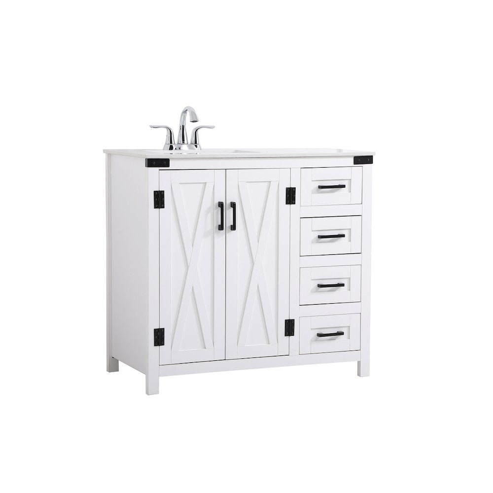 36 inch bathroom vanity in White