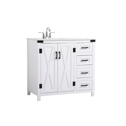36 inch bathroom vanity in White