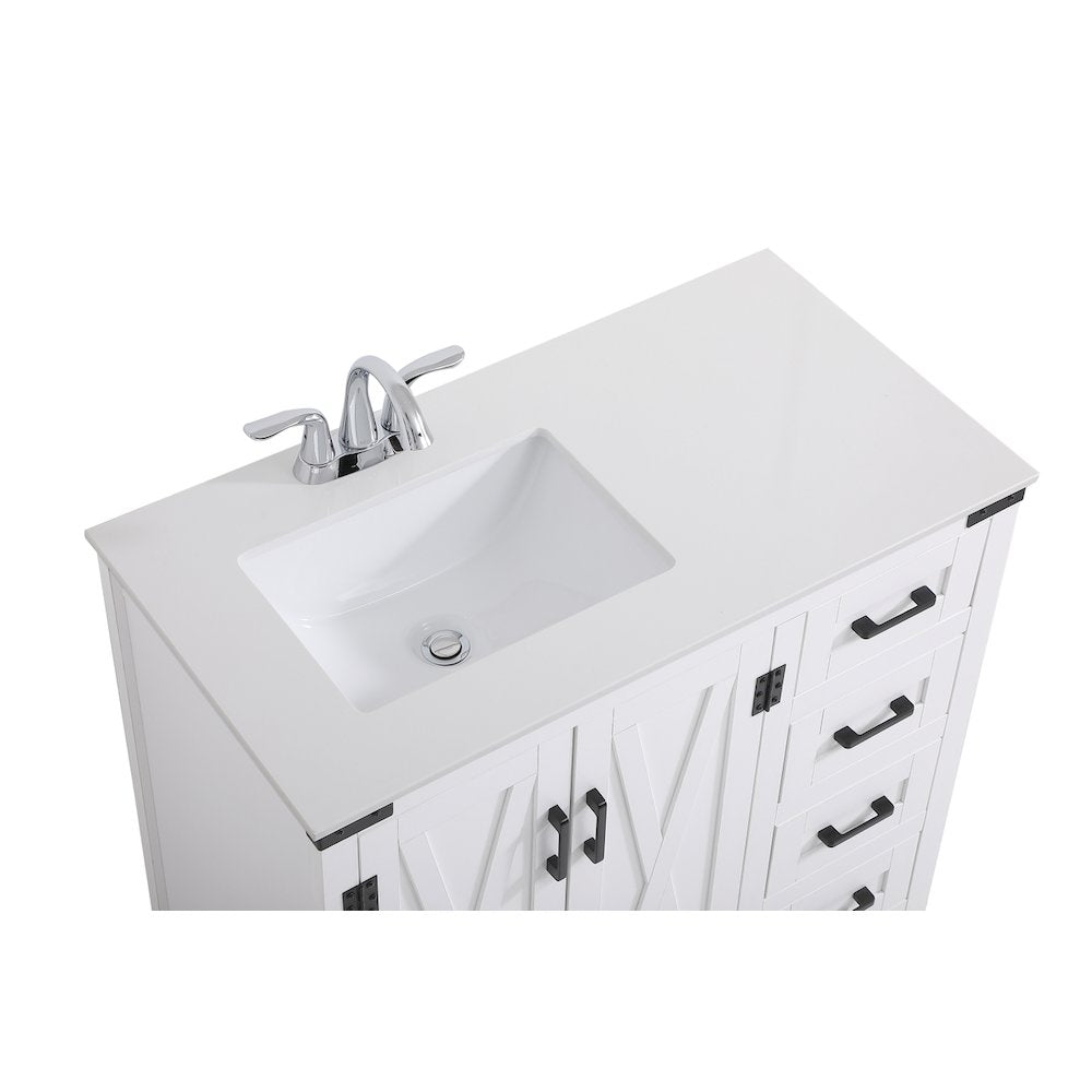 36 inch bathroom vanity in White