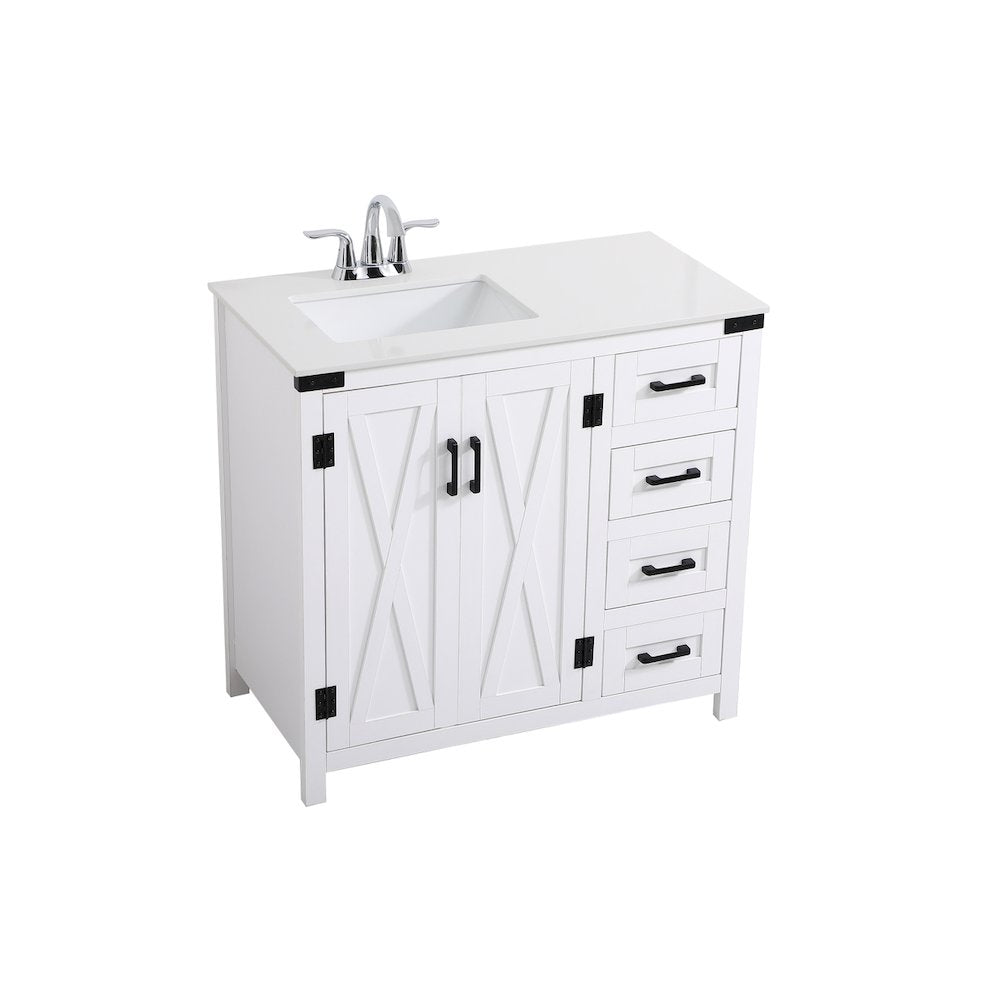 36 inch bathroom vanity in White