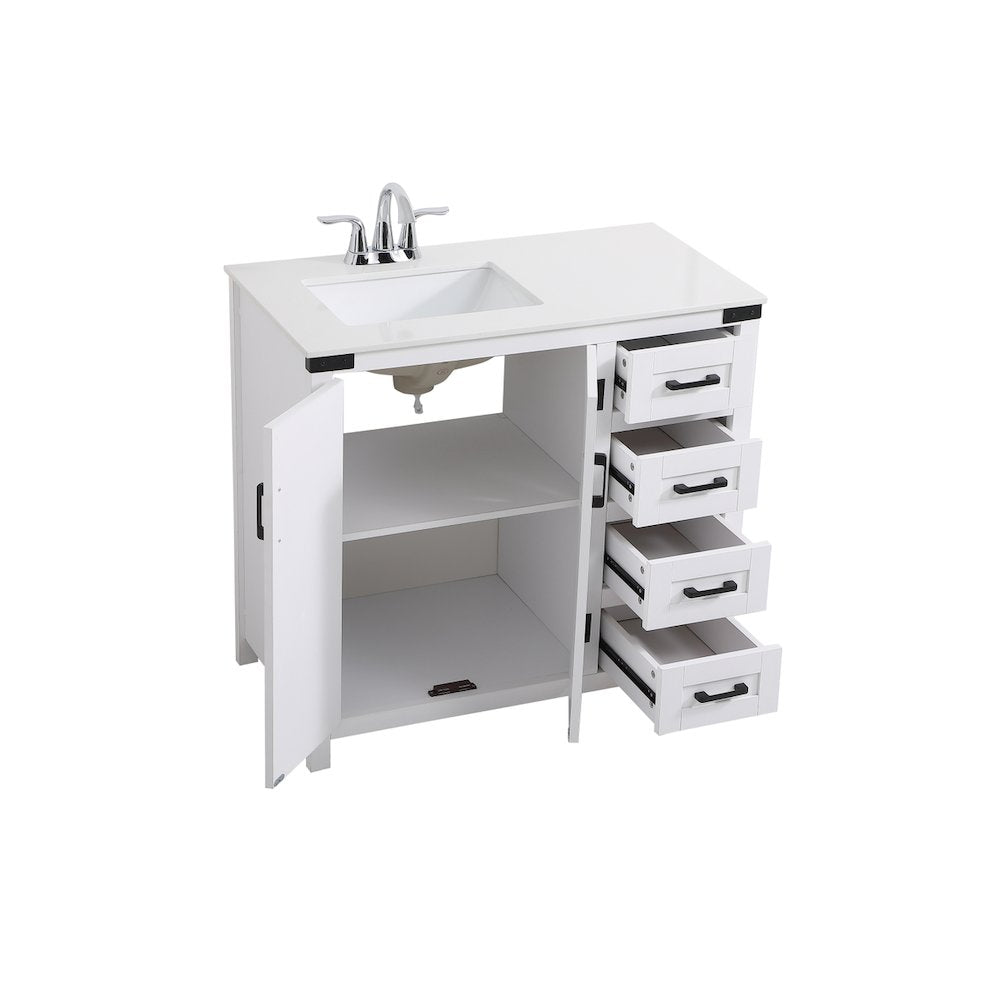 36 inch bathroom vanity in White