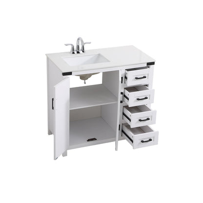 36 inch bathroom vanity in White