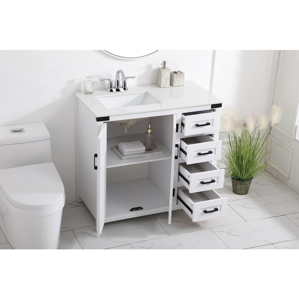 36 inch bathroom vanity in White