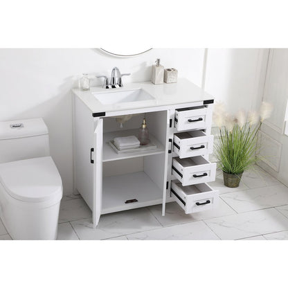 36 inch bathroom vanity in White