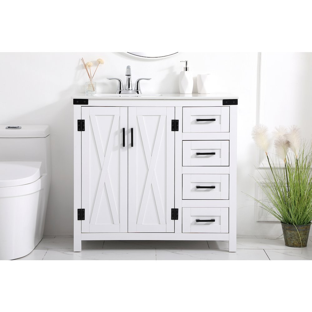 36 inch bathroom vanity in White
