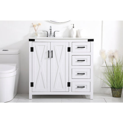 36 inch bathroom vanity in White