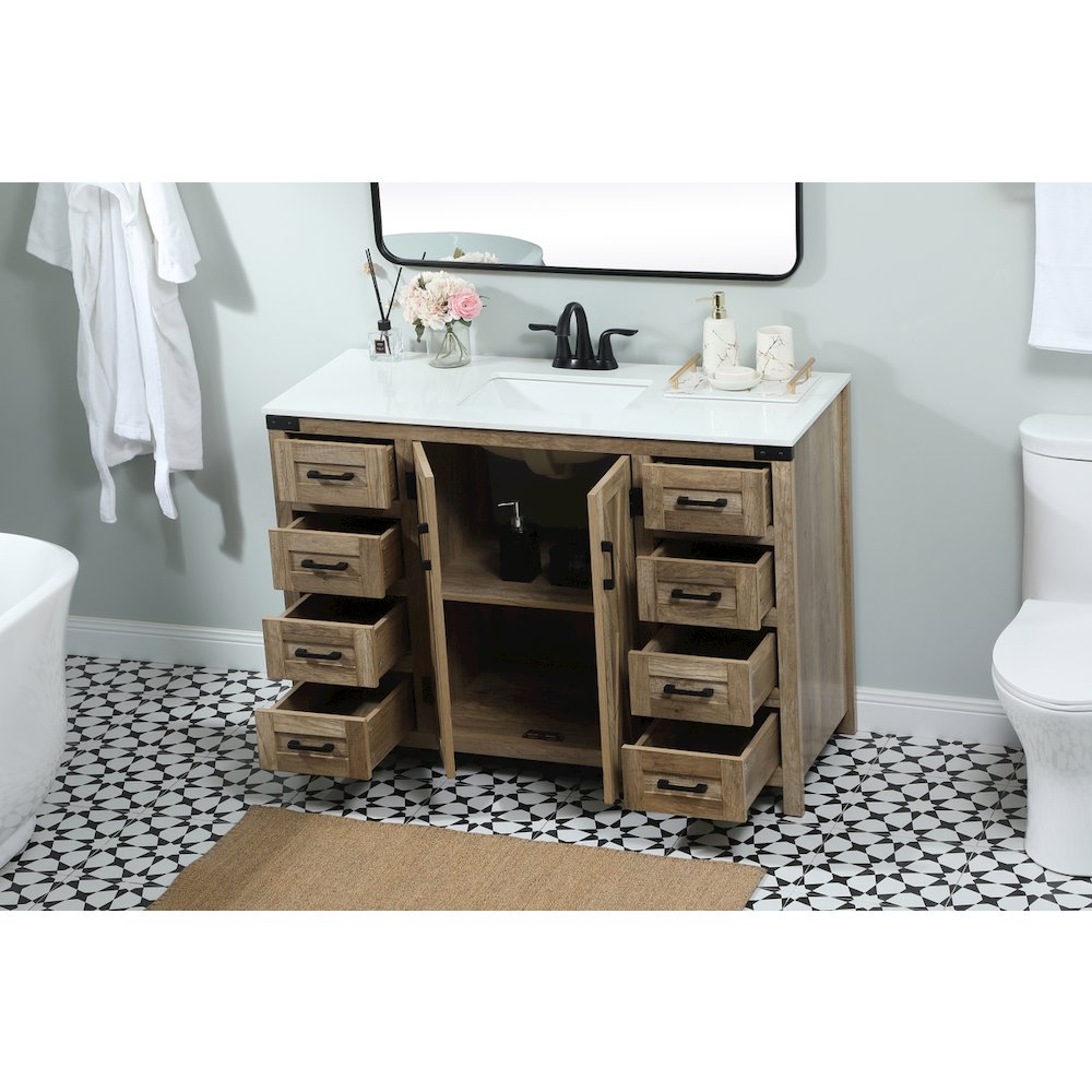 48 inch Single bathroom vanity in natural oak