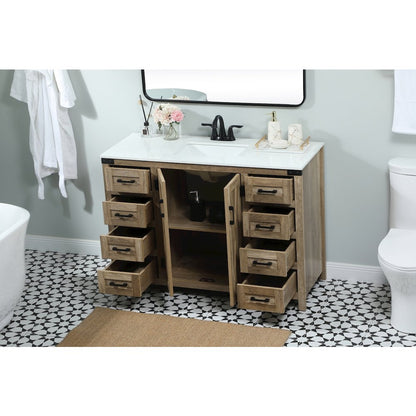 48 inch Single bathroom vanity in natural oak