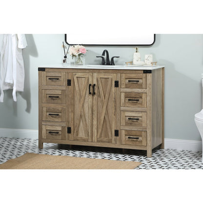 48 inch Single bathroom vanity in natural oak