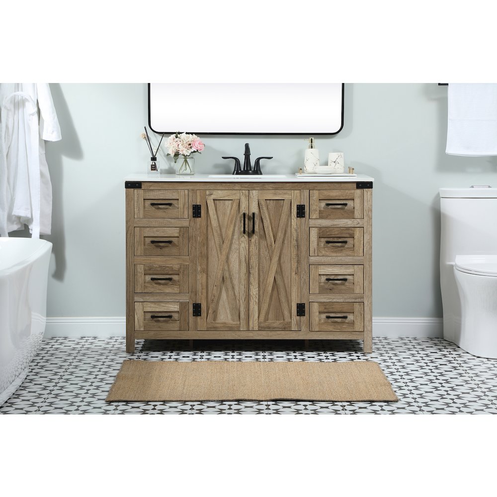 48 inch Single bathroom vanity in natural oak