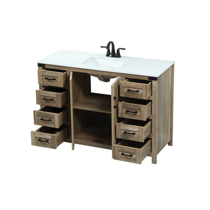 48 inch Single bathroom vanity in natural oak