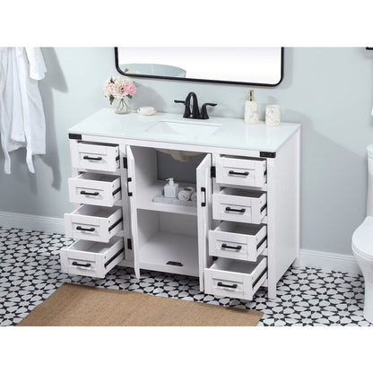 48 inch Single bathroom vanity in white