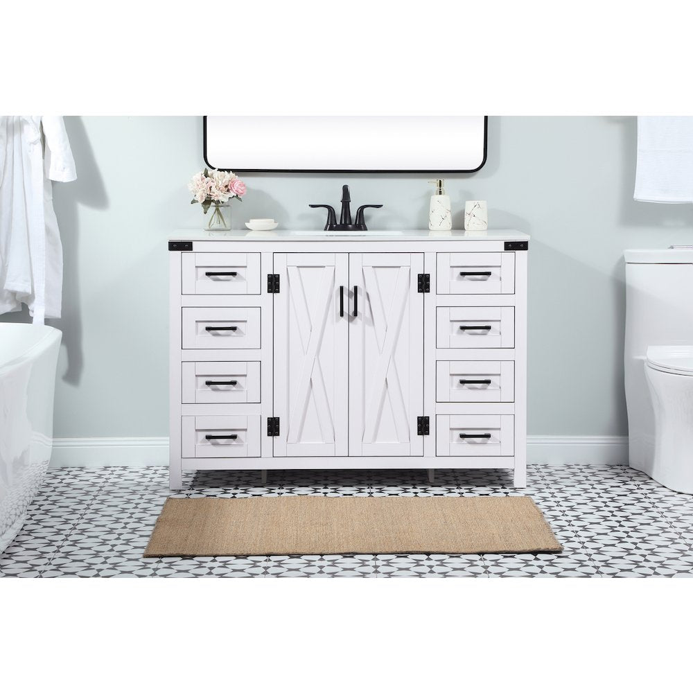 48 inch Single bathroom vanity in white