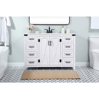 48 inch Single bathroom vanity in white