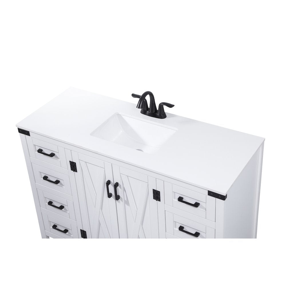 48 inch Single bathroom vanity in white