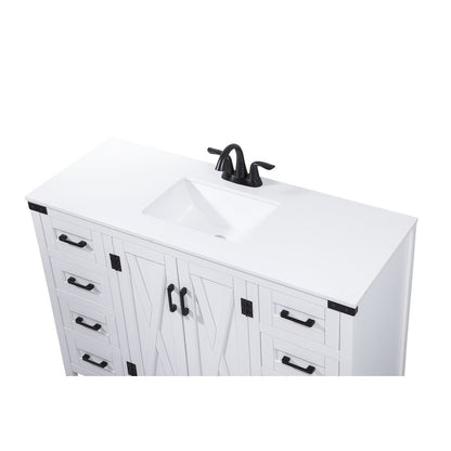 48 inch Single bathroom vanity in white