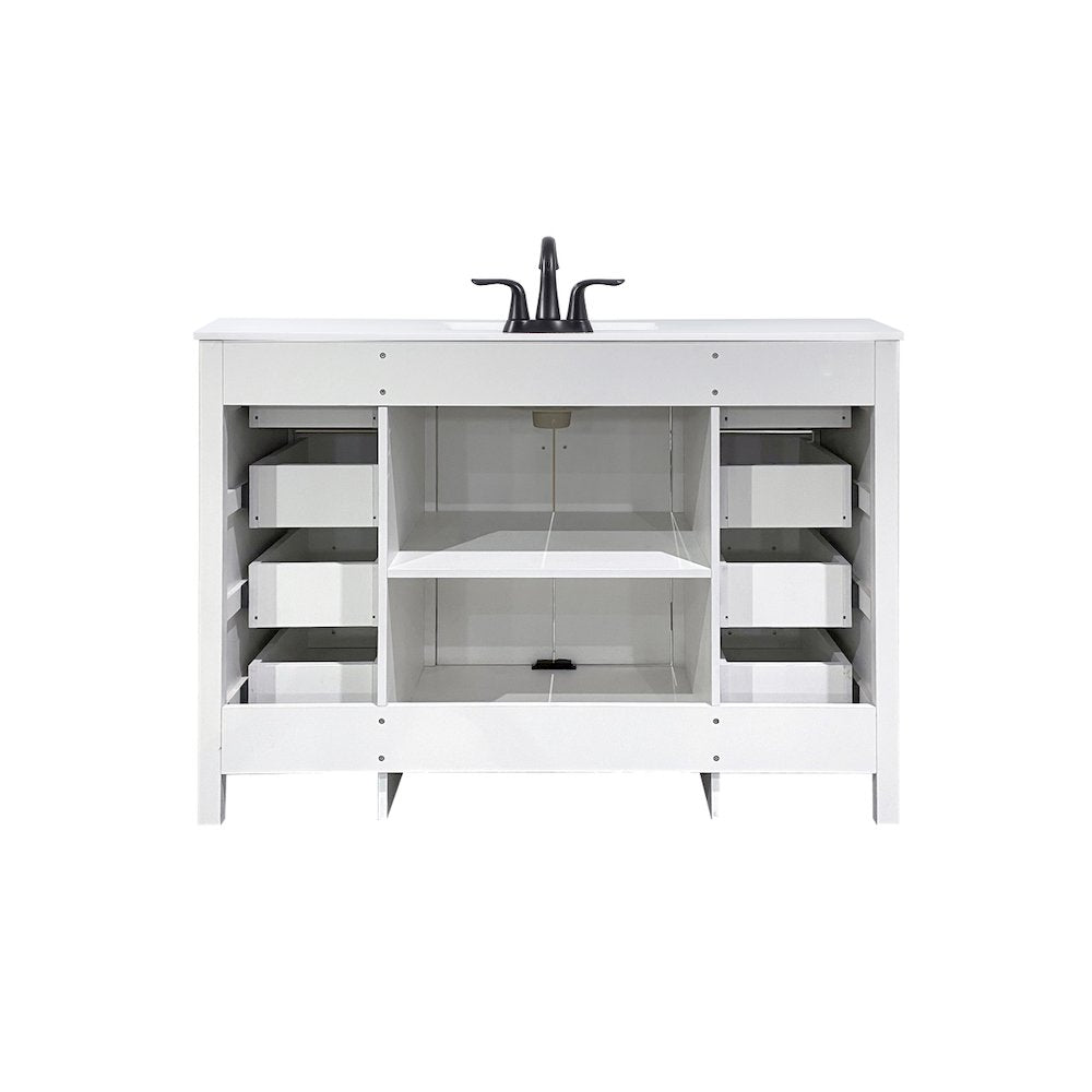48 inch Single bathroom vanity in white