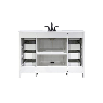 48 inch Single bathroom vanity in white