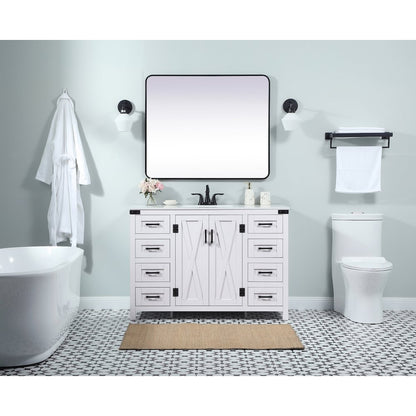 48 inch Single bathroom vanity in white