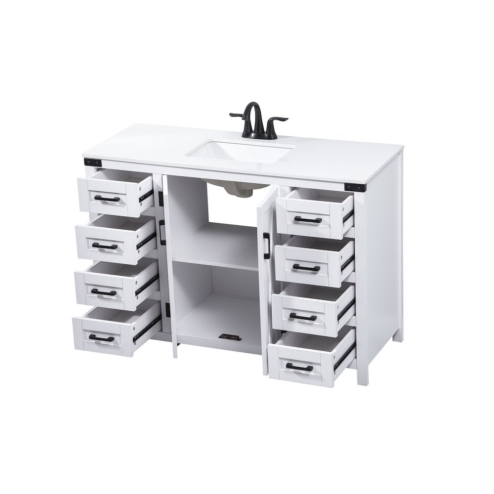 48 inch Single bathroom vanity in white