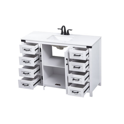 48 inch Single bathroom vanity in white